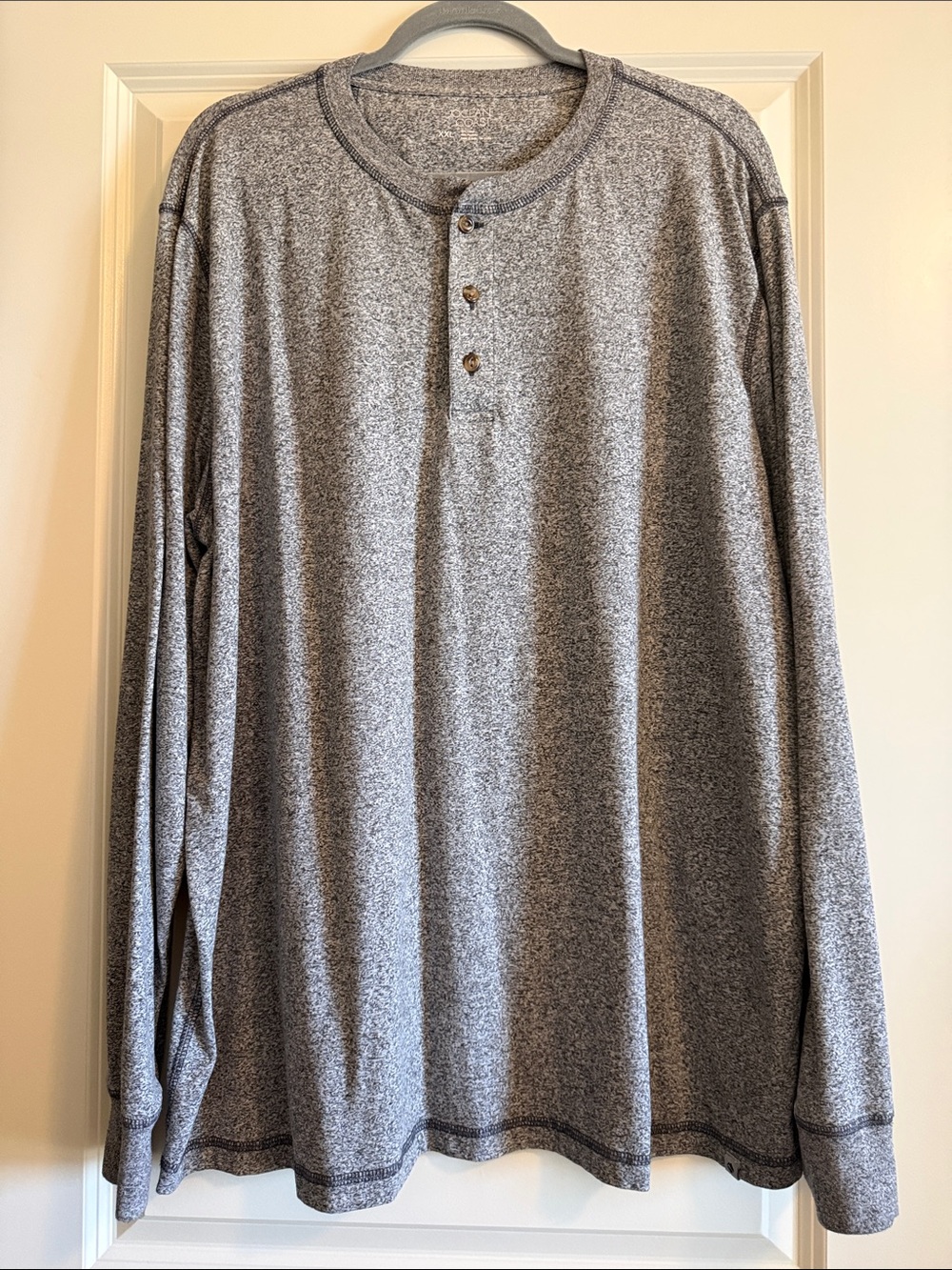 Ocean + Coast Men's Long-Sleeve Henley Shirt - Gray Navy Heather